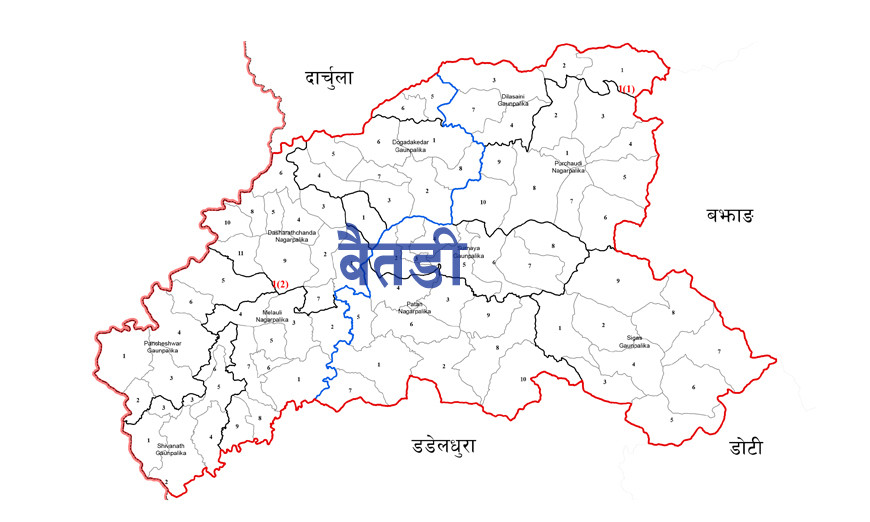 बैतडीका आठ स्थानीय तह पहिरोको उच्च जोखिममा